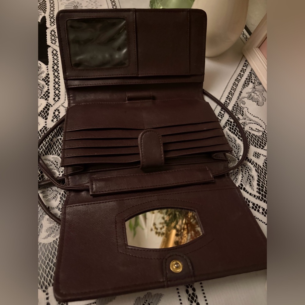 Vintage 1990s Etienne Aigner Raffia & Leather Crossbody Wallet/Clutch - Picture 7 of 11